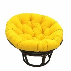 Discount ⌛ 42" Rattan Papasan Chair with Solid Twill Cushion - International Caravan Black ✔️ -Living Room Chairs Sales unnamed file 7450