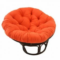 Discount ⌛ 42" Rattan Papasan Chair with Solid Twill Cushion - International Caravan Black ✔️ -Living Room Chairs Sales unnamed file 7451