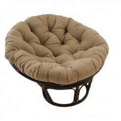 Discount ⌛ 42" Rattan Papasan Chair with Solid Twill Cushion - International Caravan Black ✔️ -Living Room Chairs Sales unnamed file 7452