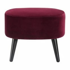 Best deal ๐ Nico Mid Century Modern Accent Chair and Ottoman Set French Merlot Red Velvet - Adore Decor ๐งจ