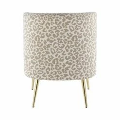 Flash Sale ⌛ Fran Contemporary Slipper Chair Gold Steel/Tan Leopard Fabric - LumiSource 🥰 -Living Room Chairs Sales unnamed file 7468