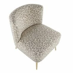 Flash Sale ⌛ Fran Contemporary Slipper Chair Gold Steel/Tan Leopard Fabric - LumiSource 🥰 -Living Room Chairs Sales unnamed file 7470