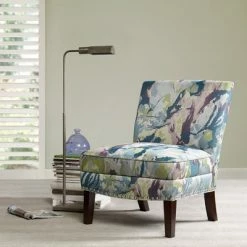 Outlet 🧨 Madison Park Karly Slipper Accent Chair Blue 🤩