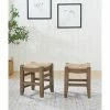 Promo 😍 Set of 2 18" Davenport Wood Stools with Rush Seats Light Amber - Alaterre Furniture 👏 -Living Room Chairs Sales unnamed file 75