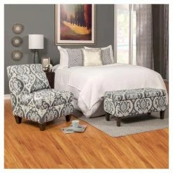 Cheap 😉 Blue Slate Collection Accent Chair Gray/Light/Large Damask - HomePop ⭐ -Living Room Chairs Sales unnamed file 7523