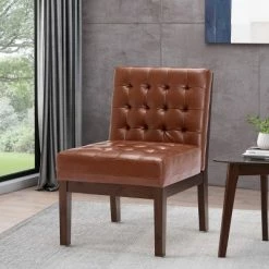 Outlet ⭐ Uintah Contemporary Tufted Accent Chair - Christopher Knight Home Midnight Black/dark Espresso 👍