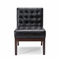 Outlet ⭐ Uintah Contemporary Tufted Accent Chair - Christopher Knight Home Midnight Black/dark Espresso 👍 -Living Room Chairs Sales unnamed file 7606