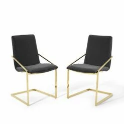 Discount 🧨 Set of 2 Pitch Dining Armchairs Performance Velvet - Modway Gold/ivory 💯 -Living Room Chairs Sales unnamed file 7687