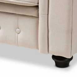 Top 10 👍 Baxton Studio Alaise Modern Classic Linen Tufted Scroll Arm Chesterfield Chair Beige 💯 -Living Room Chairs Sales unnamed file 772