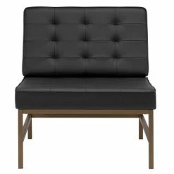 Budget 🎁 Ashlar Bonded Leather Tufted Chair - Studio Designs Home Black 🛒 -Living Room Chairs Sales unnamed file 7725