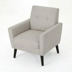 Discount 😍 Sienna Mid Century Club Chair - Christopher Knight Home Light Gray 🧨 -Living Room Chairs Sales unnamed file 781