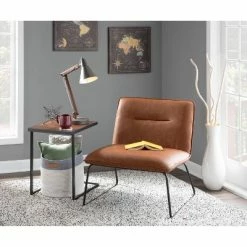 Best deal 🥰 Casper Industrial Accent Chair - LumiSource Camel ✨ -Living Room Chairs Sales unnamed file 7850