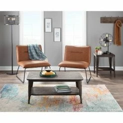 Best deal 🥰 Casper Industrial Accent Chair - LumiSource Camel ✨ -Living Room Chairs Sales unnamed file 7851