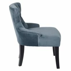New 🎉 Curves Hour Glass Accent Chair Velvet - OSP Home Furnishings Blue 👍
