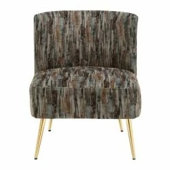 Top 10 🛒 Fran Contemporary Upholstered Slipper Chair - LumiSource Gold/gray 🎁 -Living Room Chairs Sales unnamed file 7873