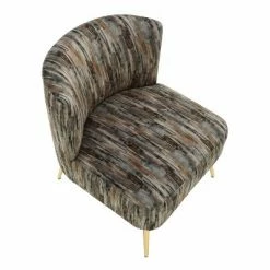 Top 10 🛒 Fran Contemporary Upholstered Slipper Chair - LumiSource Gold/gray 🎁 -Living Room Chairs Sales unnamed file 7874