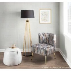 Top 10 🛒 Fran Contemporary Upholstered Slipper Chair - LumiSource Gold/gray 🎁 -Living Room Chairs Sales unnamed file 7876