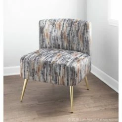 Top 10 🛒 Fran Contemporary Upholstered Slipper Chair - LumiSource Gold/gray 🎁 -Living Room Chairs Sales unnamed file 7877