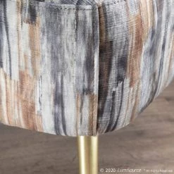 Top 10 🛒 Fran Contemporary Upholstered Slipper Chair - LumiSource Gold/gray 🎁 -Living Room Chairs Sales unnamed file 7880