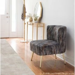 Top 10 🛒 Fran Contemporary Upholstered Slipper Chair - LumiSource Gold/gray 🎁 -Living Room Chairs Sales unnamed file 7881