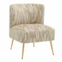 Top 10 🛒 Fran Contemporary Upholstered Slipper Chair - LumiSource Gold/gray 🎁 -Living Room Chairs Sales unnamed file 7884