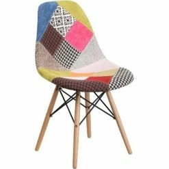 Brand new 🔥 Elon Series Fabric Chair with Wooden Legs - Riverstone Furniture Collection Turin Patchwork ✔️ -Living Room Chairs Sales unnamed file 7963