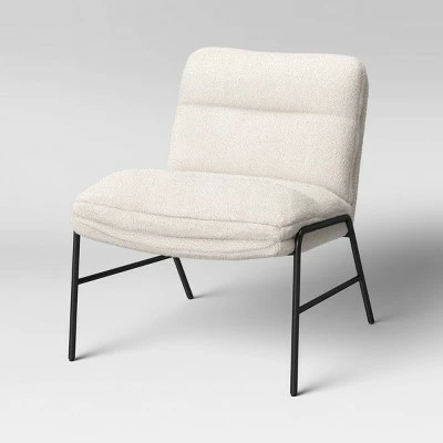 Cheap ๐ Pohle Armless Accent Chair with Metal Legs Sherpa - Project 62™ ๐ฏ 4 Cheap ๐ Pohle Armless Accent Chair with Metal Legs Sherpa - Project 62™ ๐ฏ - Image 2