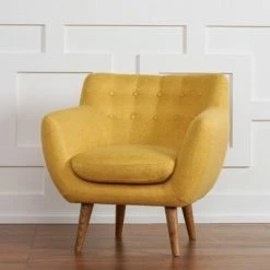 Best deal 🎁 Rhodes Mid Century Modern Tufted Armchair - RST Brands Steel Gray 🌟