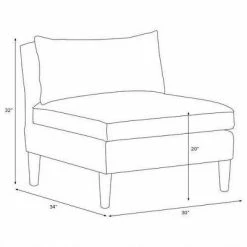 Budget 😉 Armless Chair with Pull Seam Pillow Linen Talc - Simply Shabby Chic® 👍 -Living Room Chairs Sales unnamed file 8052