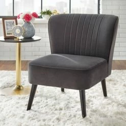 Flash Sale 🔥 Selma Channel Accent Chair - Buylateral Dark Gray 🥰 -Living Room Chairs Sales unnamed file 8105