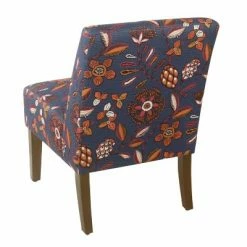 New 🔥 Armless Accent Chair Blue/Pink Floral - HomePop 🌟 -Living Room Chairs Sales unnamed file 8162