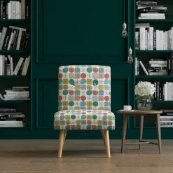 Flash Sale π Webster Button Tufted Armless Chair Modern Print Pink Starlight - Handy Living β