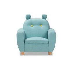 Discount π Kids' Gloria Fabric Upholstered Armchair with Animal Ears Blue - Baxton Studio π