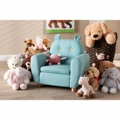 Discount 🌟 Kids' Gloria Fabric Upholstered Armchair with Animal Ears Blue - Baxton Studio 😉 -Living Room Chairs Sales unnamed file 8265
