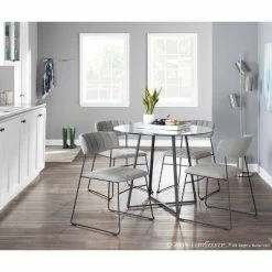 Outlet 💯 Set of 2 Thomas Contemporary Chair Light Gray - LumiSource 😉 -Living Room Chairs Sales unnamed file 8280