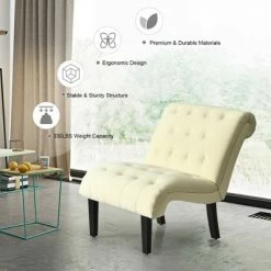 Best Sale 🌟 Costway Set of 2 Armless Accent Chair Upholstered Tufted Lounge Chair 😍 -Living Room Chairs Sales unnamed file 8283