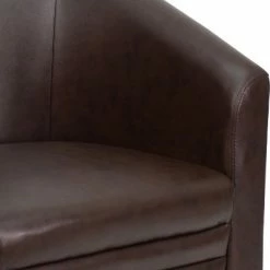 Best reviews of 🌟 Flash Furniture Brown LeatherSoft Barrel-Shaped Guest Chair 👏