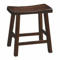 Brand new 🤩 Set of 2 18" Wooden Counter Height Stool with Saddle Seat - Benzara Black 🎉 -Living Room Chairs Sales unnamed file 85