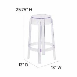Cheapest 🌟 Flash Furniture 25.75'' High Transparent Counter Height Stool 🔔 -Living Room Chairs Sales unnamed file 8572