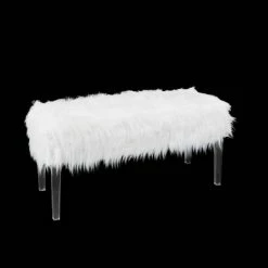 Wholesale 😍 Faux Fur Storage Bench White - Silverwood 💯