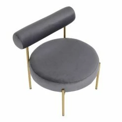 Outlet ⌛ Rhonda Accent Chair Velvet/Steel Gold/Silver - LumiSource 🎁 -Living Room Chairs Sales unnamed file 8632