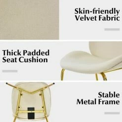 Brand new ✨ Costway Set of 2 Velvet Accent Chairs Dining Side Chairs w/Gold Metal Legs Pink/Beige/Green/Grey 💯 -Living Room Chairs Sales unnamed file 8646