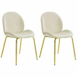 Brand new ✨ Costway Set of 2 Velvet Accent Chairs Dining Side Chairs w/Gold Metal Legs Pink/Beige/Green/Grey 💯 -Living Room Chairs Sales unnamed file 8648