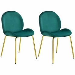Brand new ✨ Costway Set of 2 Velvet Accent Chairs Dining Side Chairs w/Gold Metal Legs Pink/Beige/Green/Grey 💯 -Living Room Chairs Sales unnamed file 8649