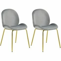 Brand new ✨ Costway Set of 2 Velvet Accent Chairs Dining Side Chairs w/Gold Metal Legs Pink/Beige/Green/Grey 💯 -Living Room Chairs Sales unnamed file 8650