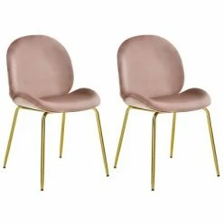 Brand new ✨ Costway Set of 2 Velvet Accent Chairs Dining Side Chairs w/Gold Metal Legs Pink/Beige/Green/Grey 💯 -Living Room Chairs Sales unnamed file 8651