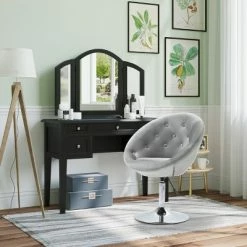 Brand new โค๏ธ HomCom Velvet-Touch Tufted Dining Height Bar Chair ๐คฉ