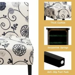 Coupon 😉 Costway Armless Accent Fabric Leisure Chair w/Rubber Wood Legs GrayBeige Print ✔️ -Living Room Chairs Sales unnamed file 8844