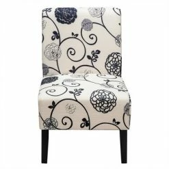 Coupon 😉 Costway Armless Accent Fabric Leisure Chair w/Rubber Wood Legs GrayBeige Print ✔️ -Living Room Chairs Sales unnamed file 8846