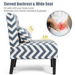 Coupon 🎉 Costway Armless Accent Leisure Chair with Lumbar Pillow 🔥 -Living Room Chairs Sales unnamed file 8853